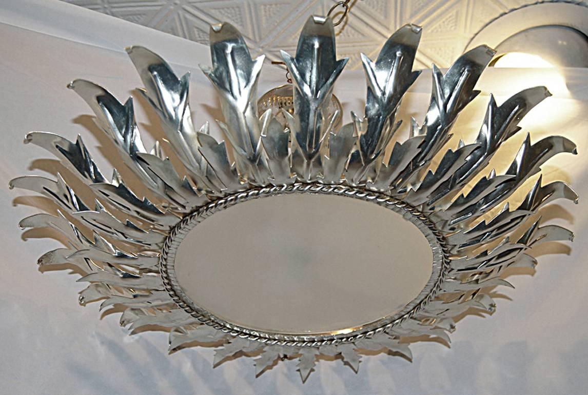 Mid-20th Century Silver Plated Sunburst For Sale