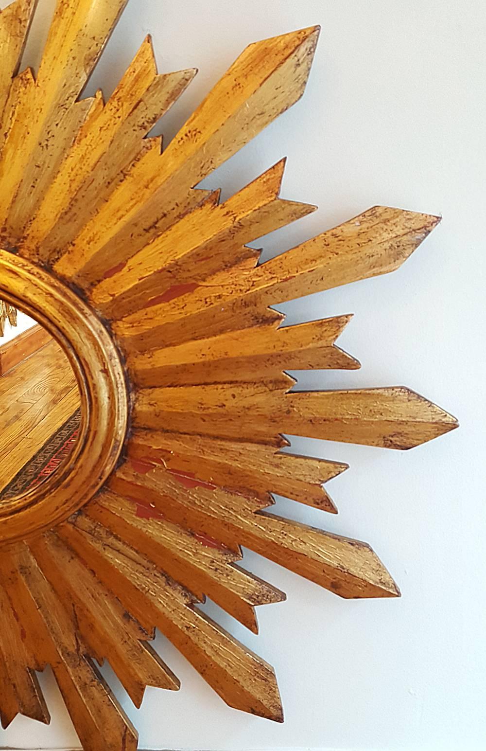 Antique Spanish Sunburst Mirror In Good Condition For Sale In New York, NY