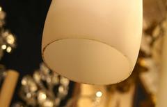 Set of Three Milk Glass Light Fixtures, Sold Individually