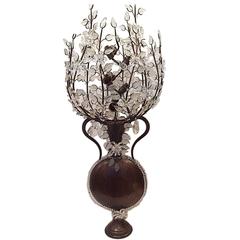 Pair of Large Lamps with Molded Glass Leaves