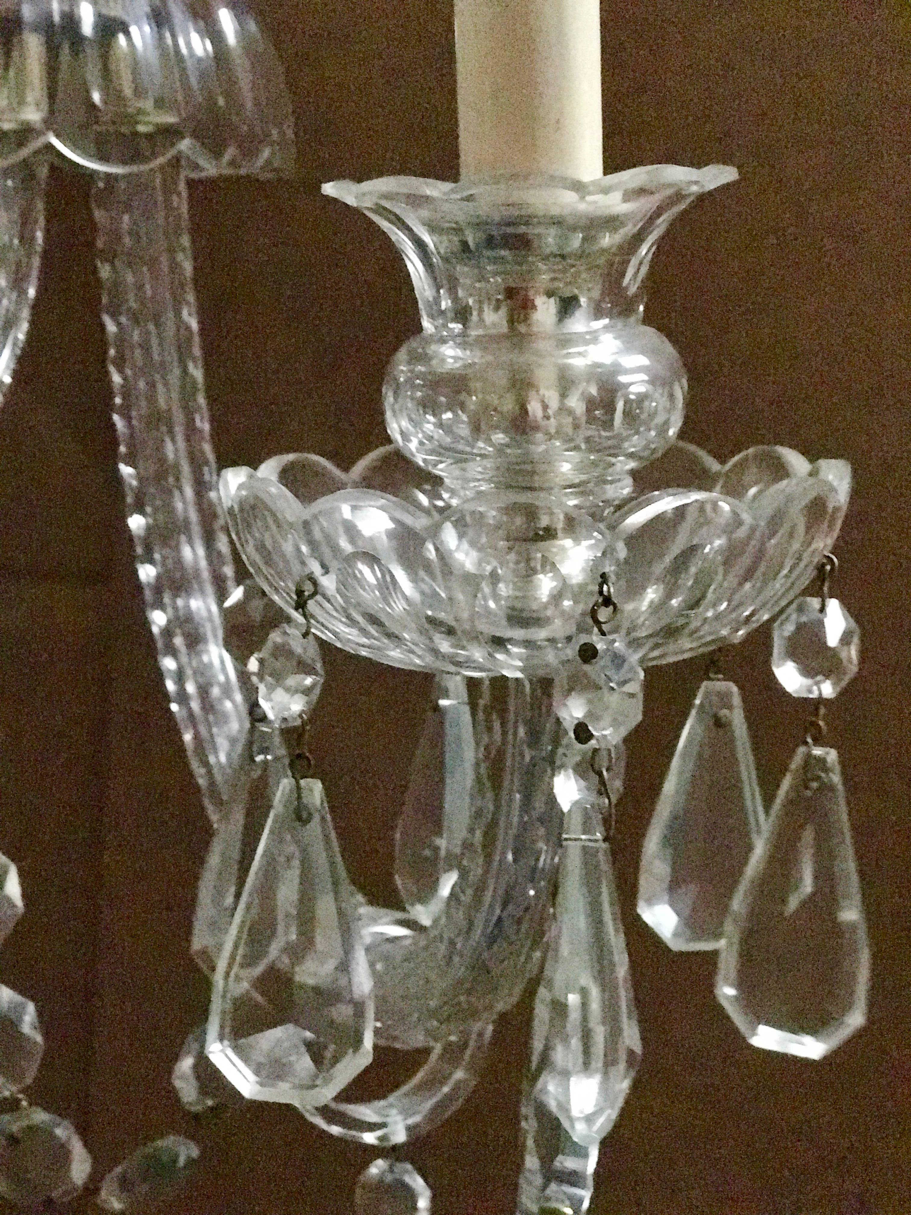 Mid-20th Century English Cut Crystal Sconces For Sale