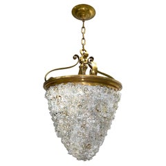 Conjunto de tres faroles de Murano con cesta de flores. Se venden individualmente.