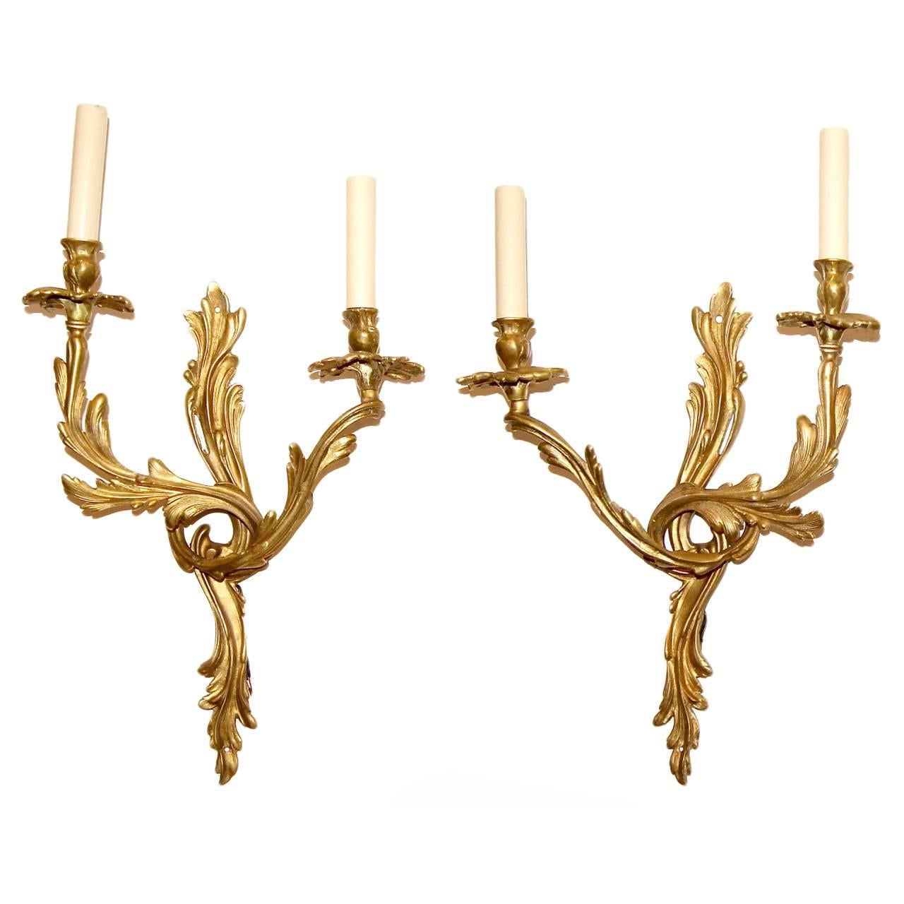 Louis XV Style Two-Arm Sconces For Sale