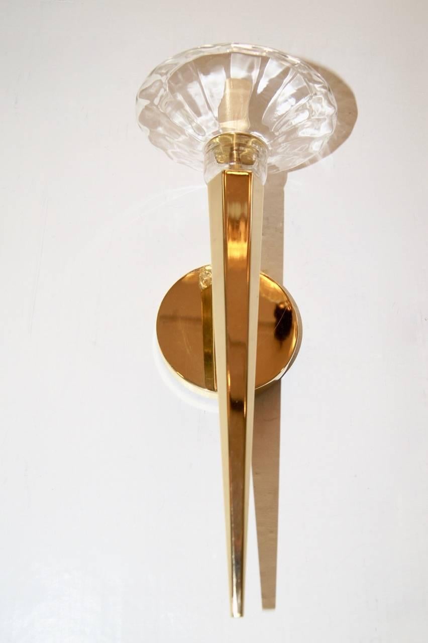 Pair of Moderne Torch Sconces In Good Condition For Sale In New York, NY