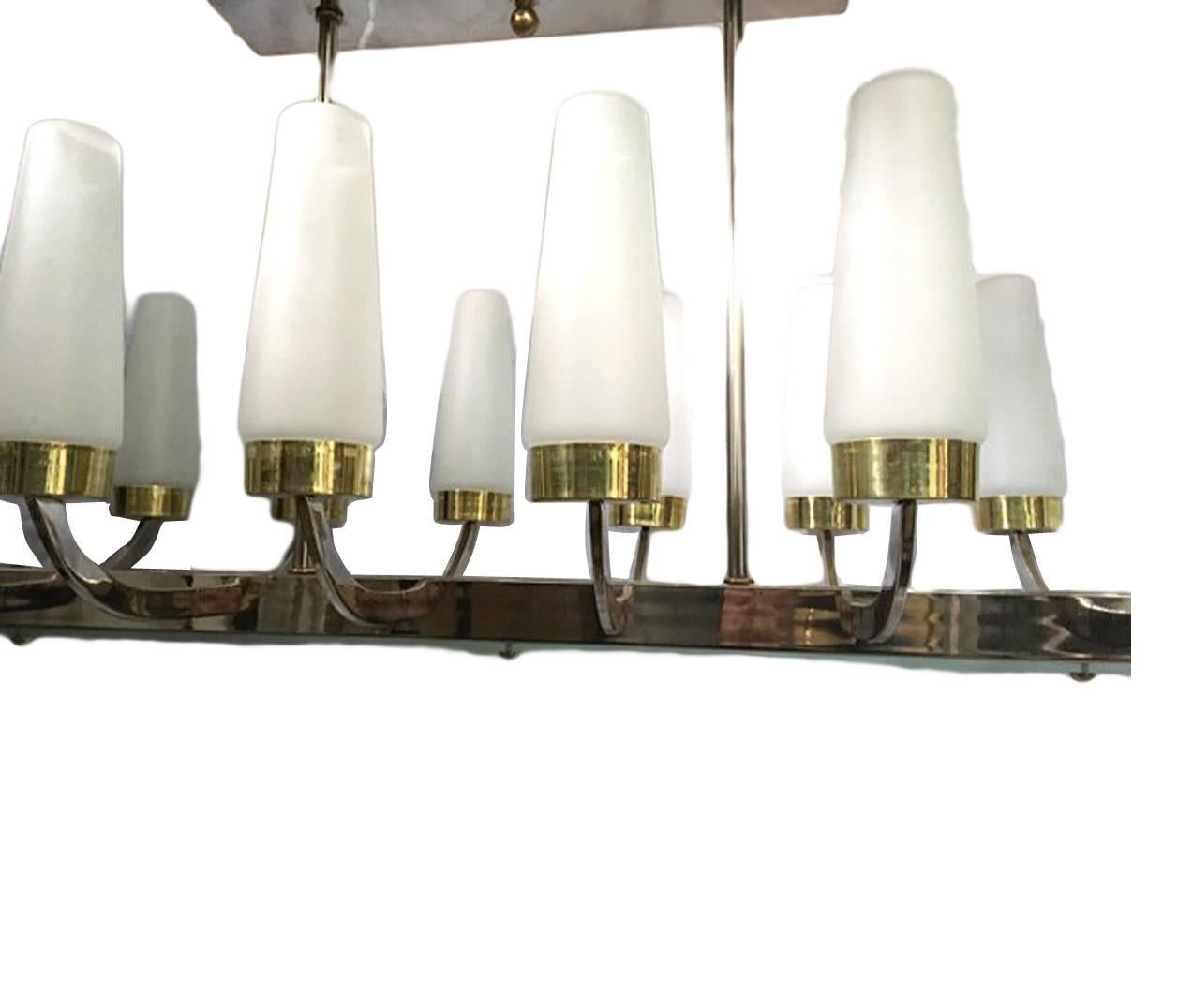 French Large Moderne Horizontal Light Fixture