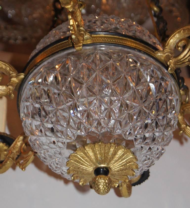 Early 20th Century French Crystal Empire Chandelier For Sale