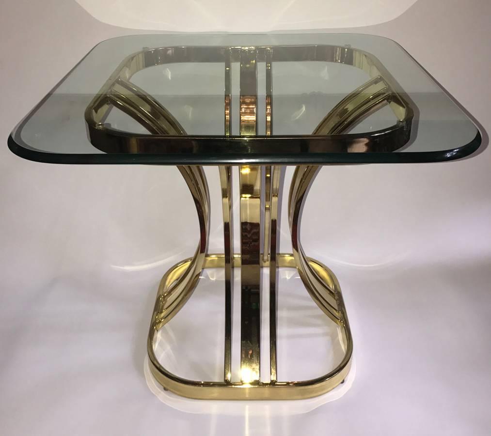 Pair of Moderne Gilt Side Tables In Good Condition For Sale In New York, NY