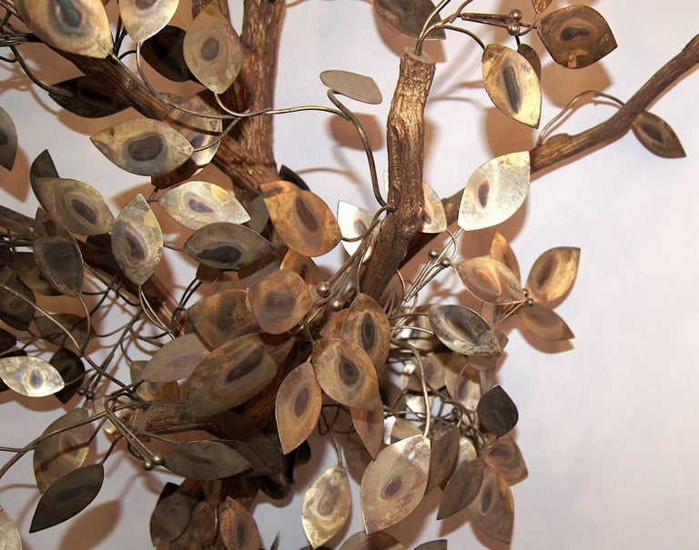 Pair of Hammered Vintage Metal Trees For Sale at 1stdibs