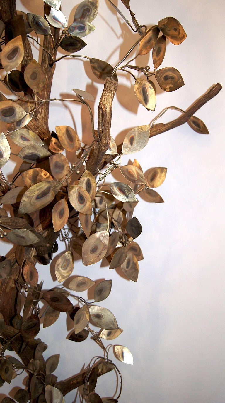 Pair of Hammered Vintage Metal Trees For Sale at 1stdibs