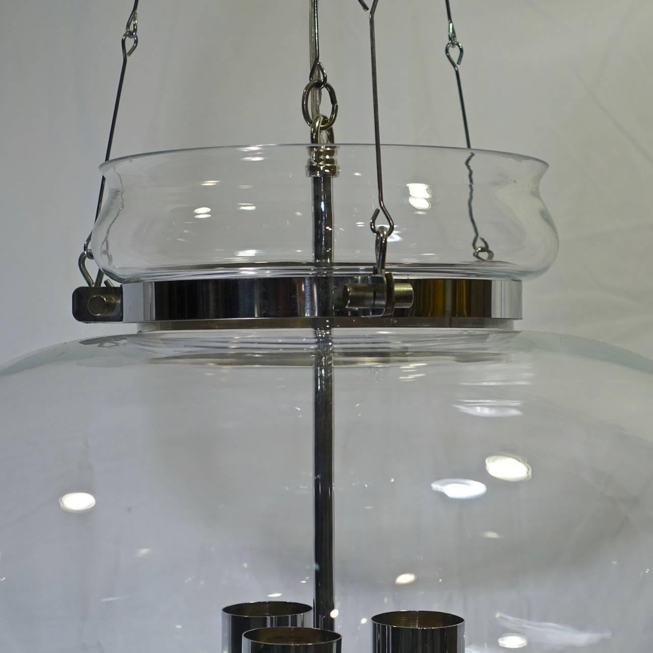 Late 20th Century Moderne Clear Glass Lantern For Sale
