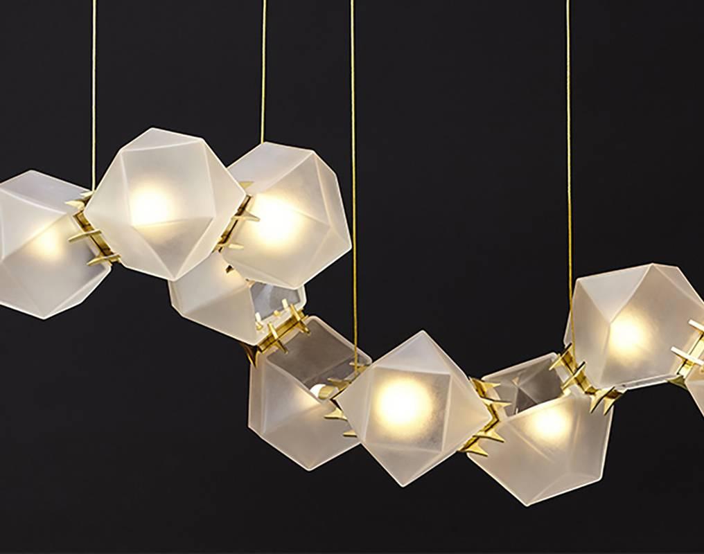 Welles Glass Chandelier by Gabriel Scott (amerikanisch)