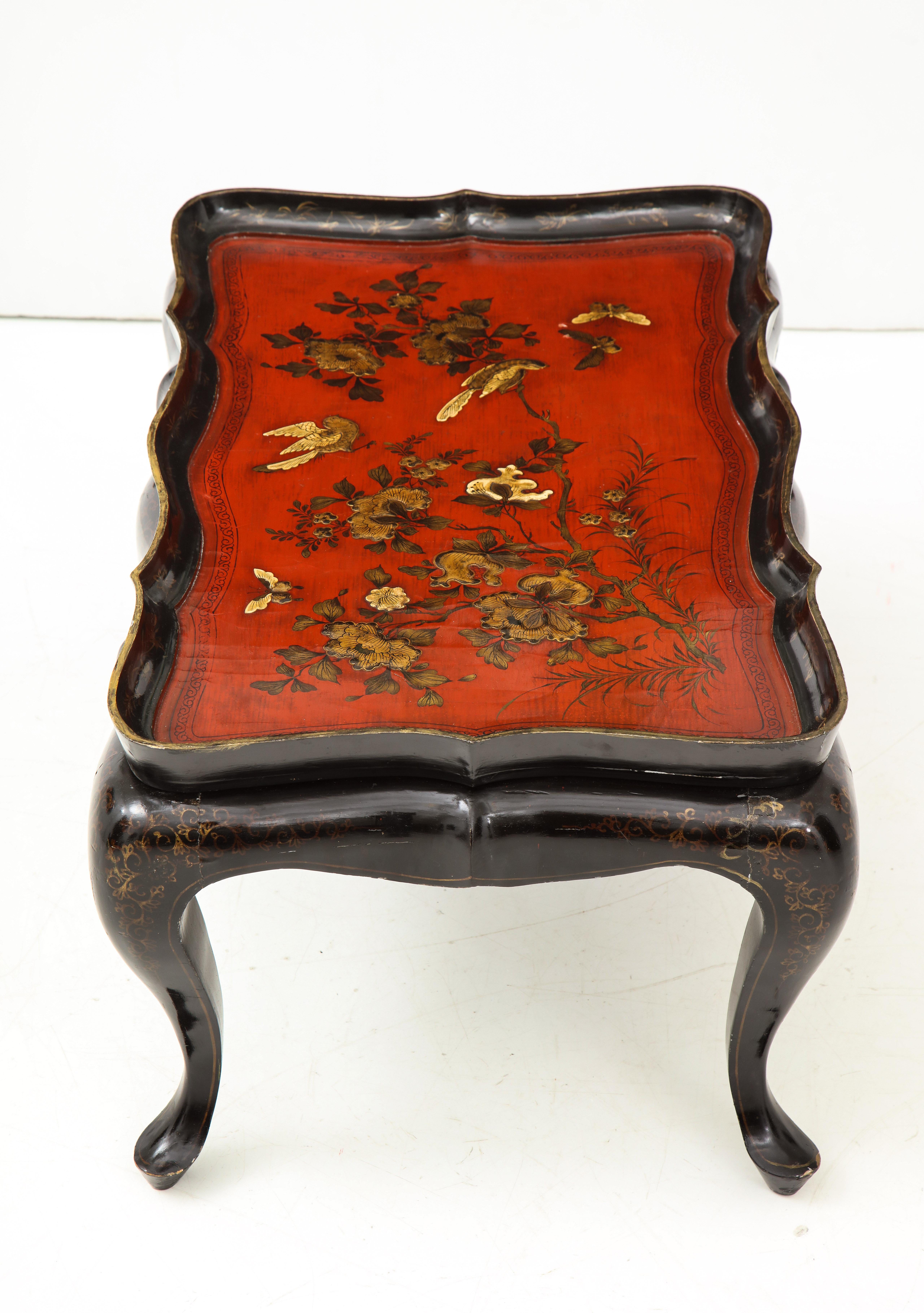 Mid-20th Century Chinoiserie Tray Top Cocktail Table For Sale 2