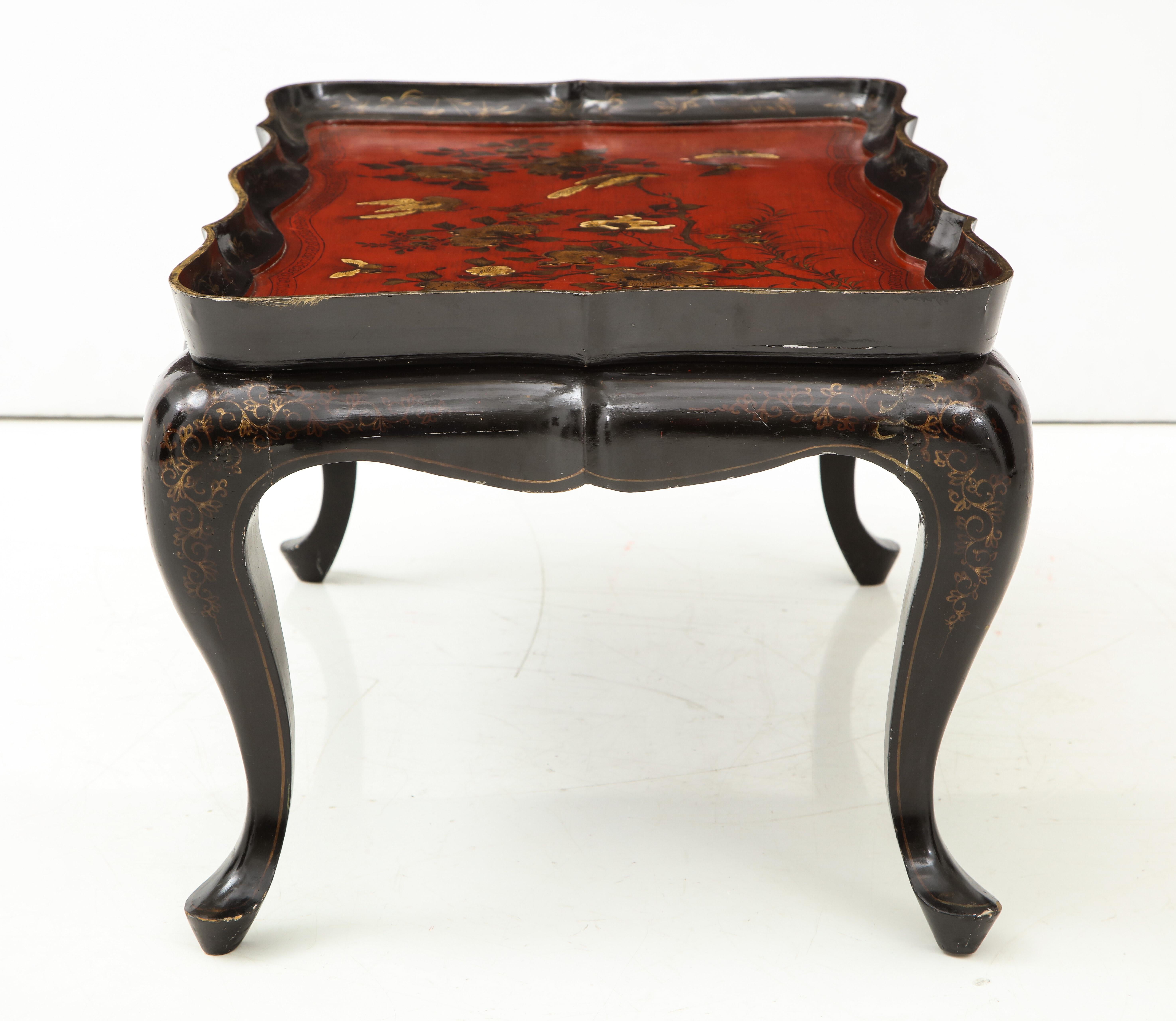 Mid-20th Century Chinoiserie Tray Top Cocktail Table For Sale 3