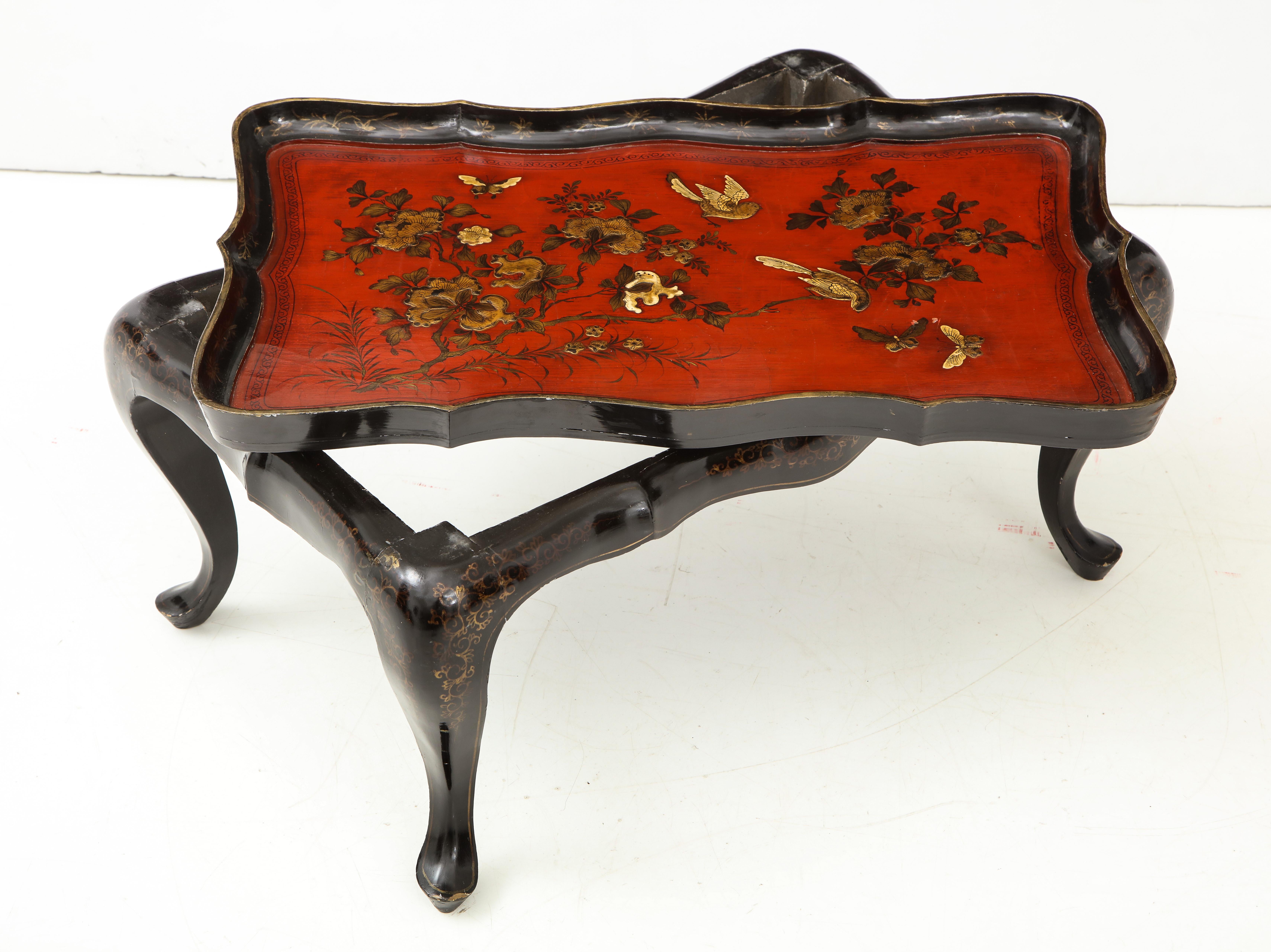 Mid-20th Century Chinoiserie Tray Top Cocktail Table For Sale 1