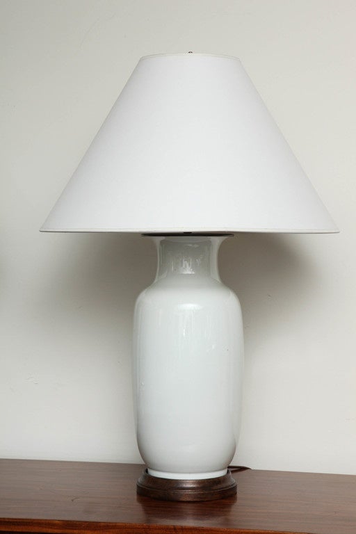 Chinese Early 20th Century Blanc de Chine Lamp