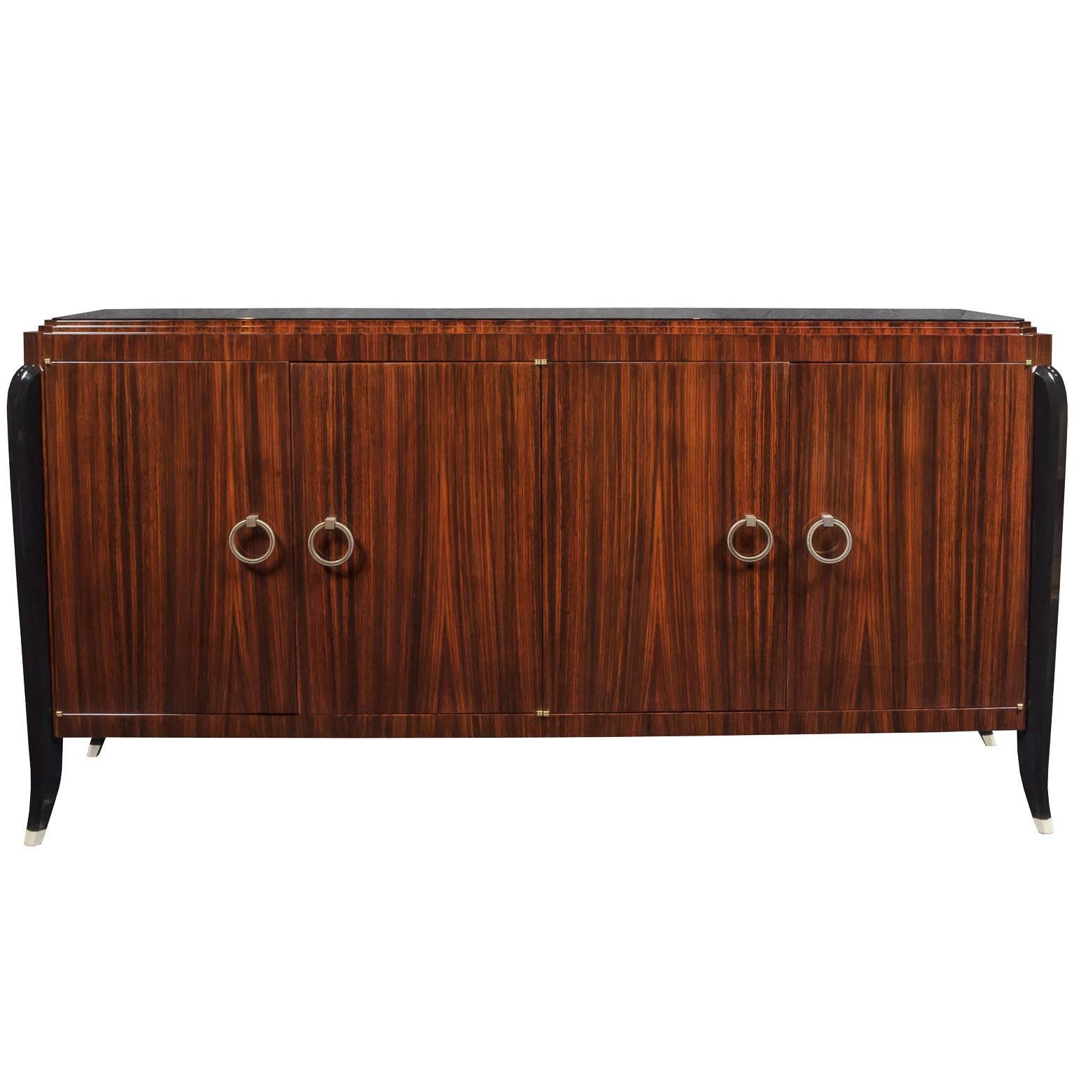 Art Deco Inspired Indian Rosewood Sideboard For Sale
