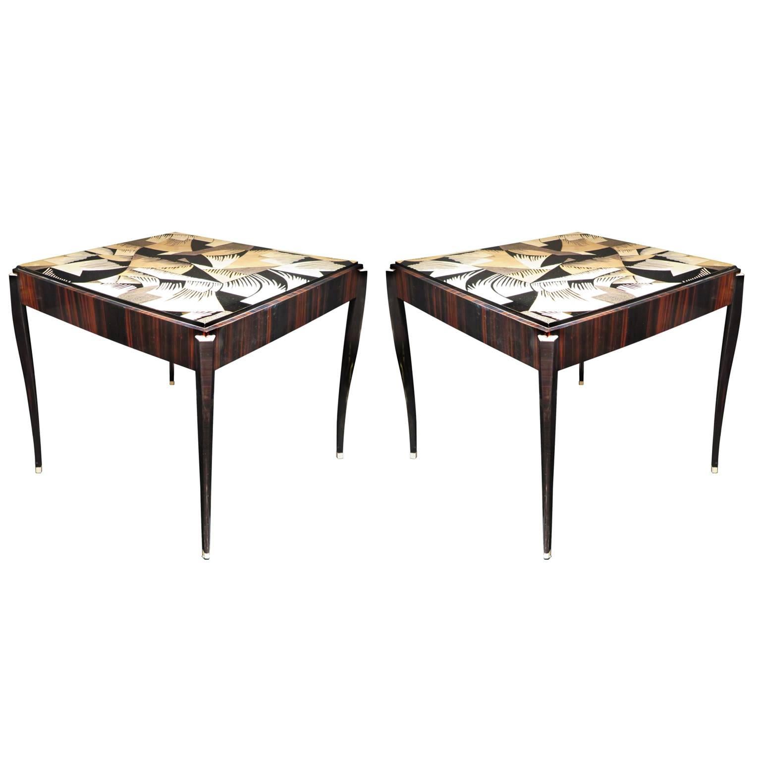 Pair of Eggshell Occasional Tables