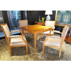 Art Deco Game Table and Chairs in Sycamore