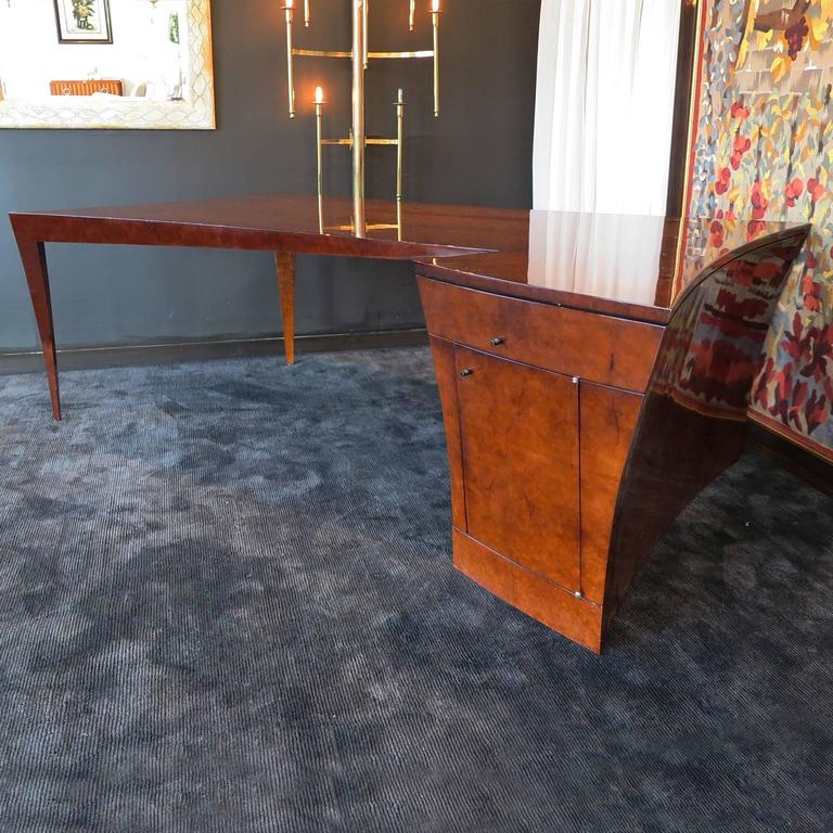 MidCentury Avant Garde Burl Desk at 1stDibs