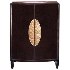 Large Art Deco Armoire in Dark Oak by Louis Majorelle 11