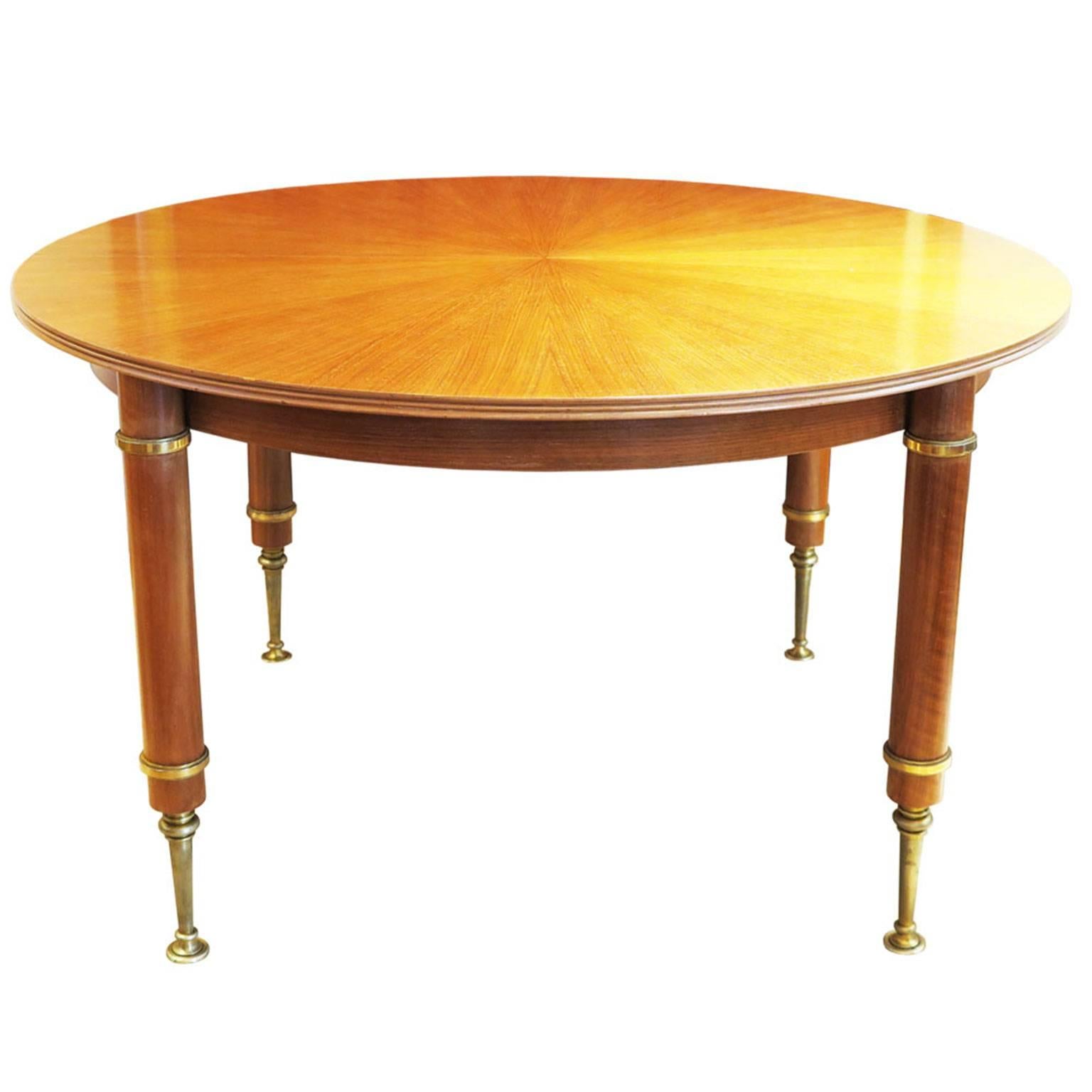 Blond Mahogany Dining Table by Jules Leleu and Maison Leleu