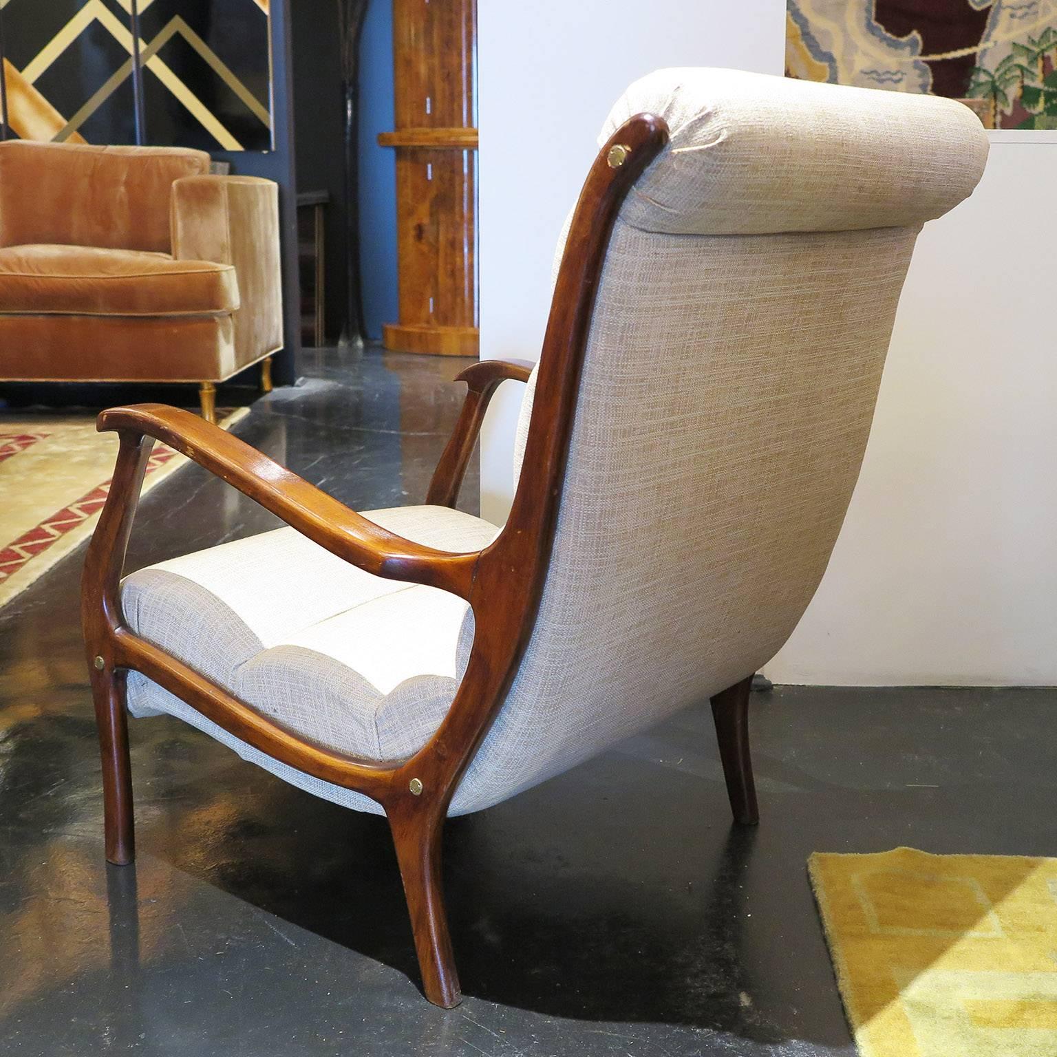 Woodwork Pair of Mid-Century Armchairs, Italy, 1960s 