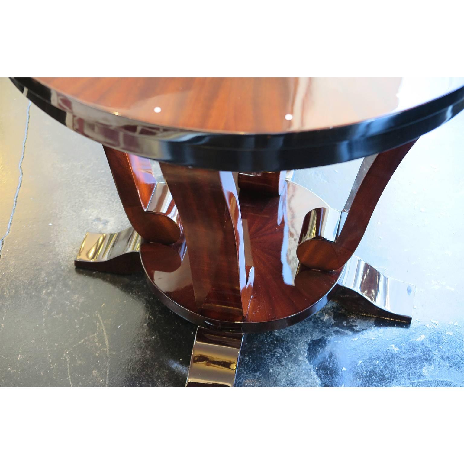 Art Deco Mahogany Starburst Side Table In Excellent Condition In Los Angeles, CA