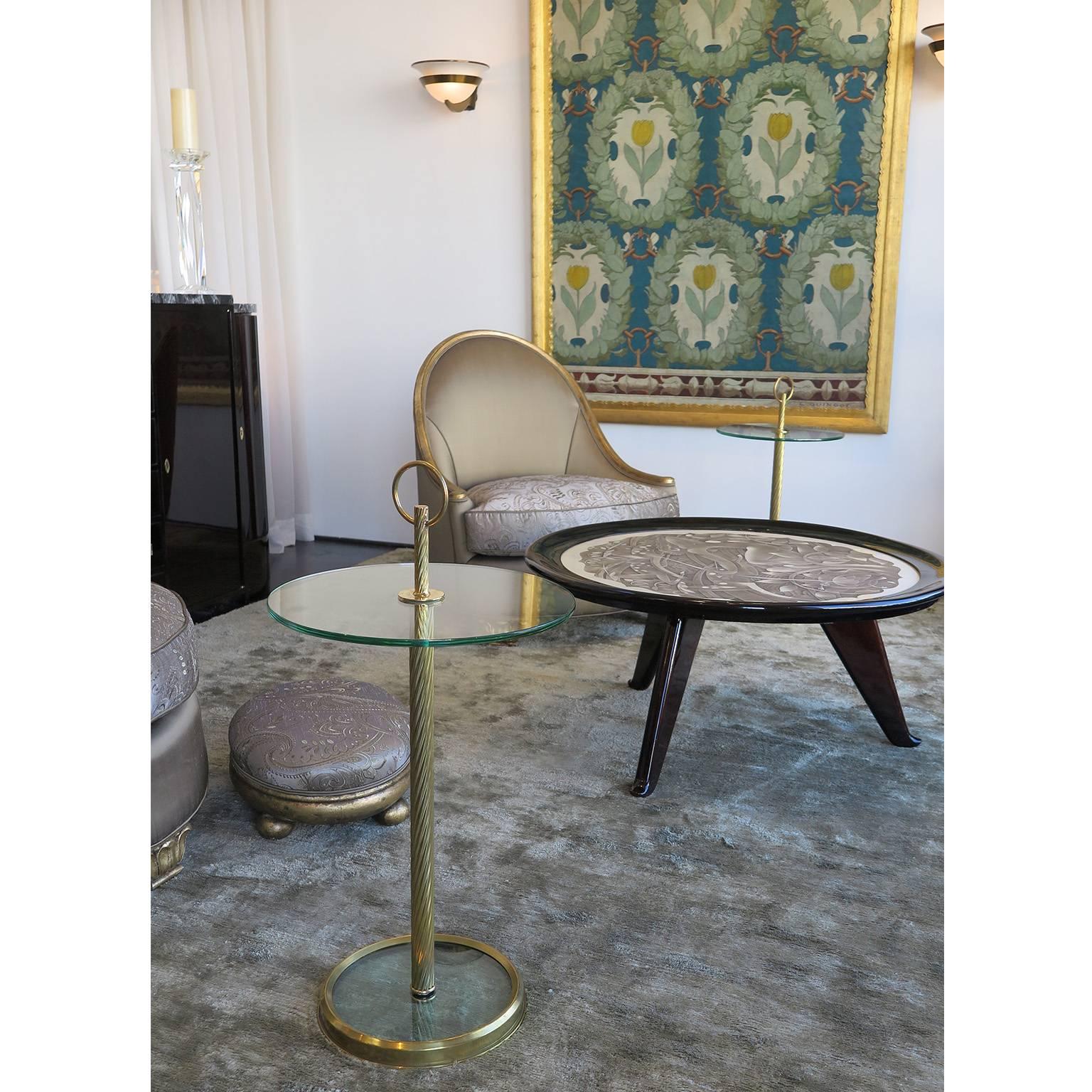 French Pair of Side Tables, Design by Hermes