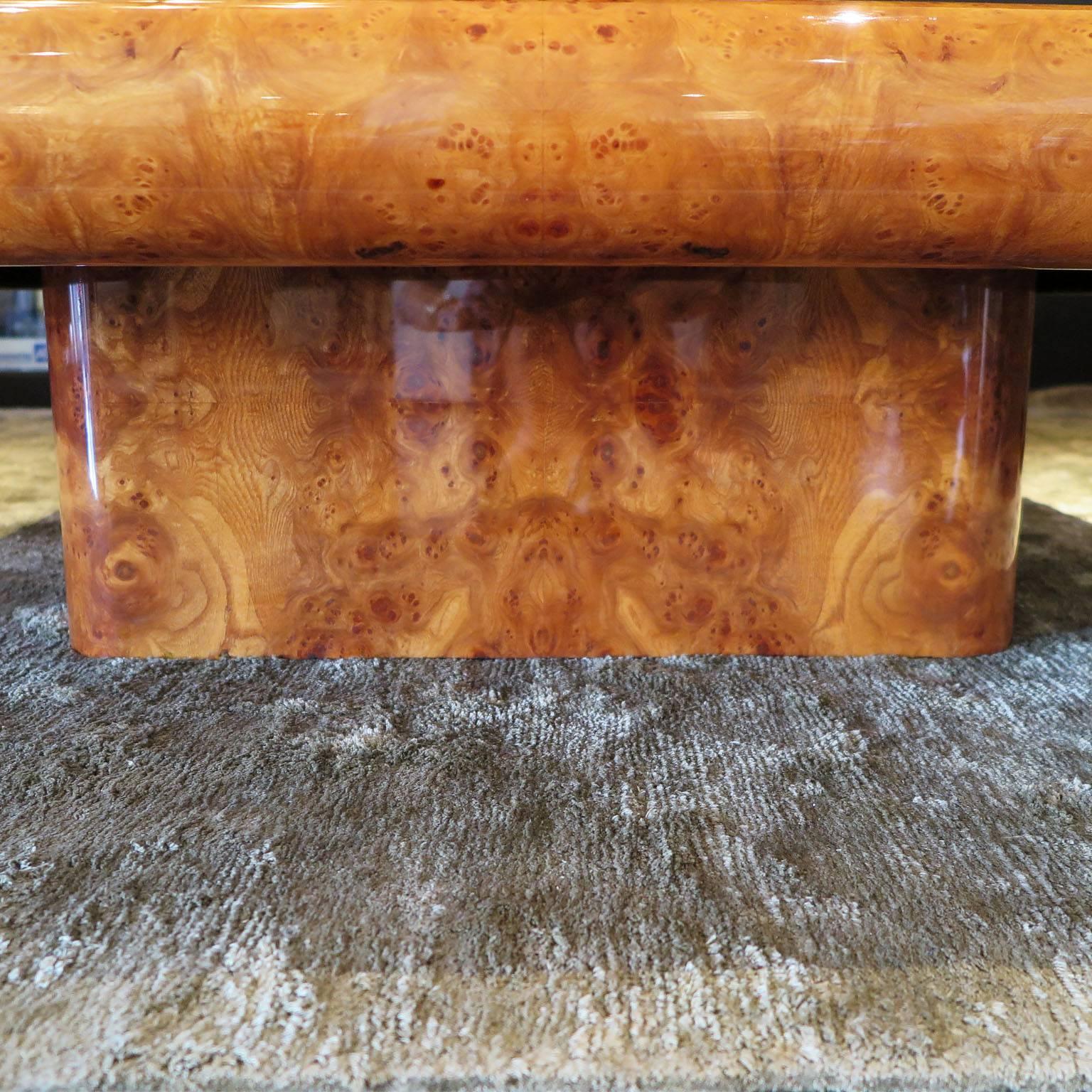 Modernist Elm Burl Cocktail Table In Excellent Condition In Los Angeles, CA