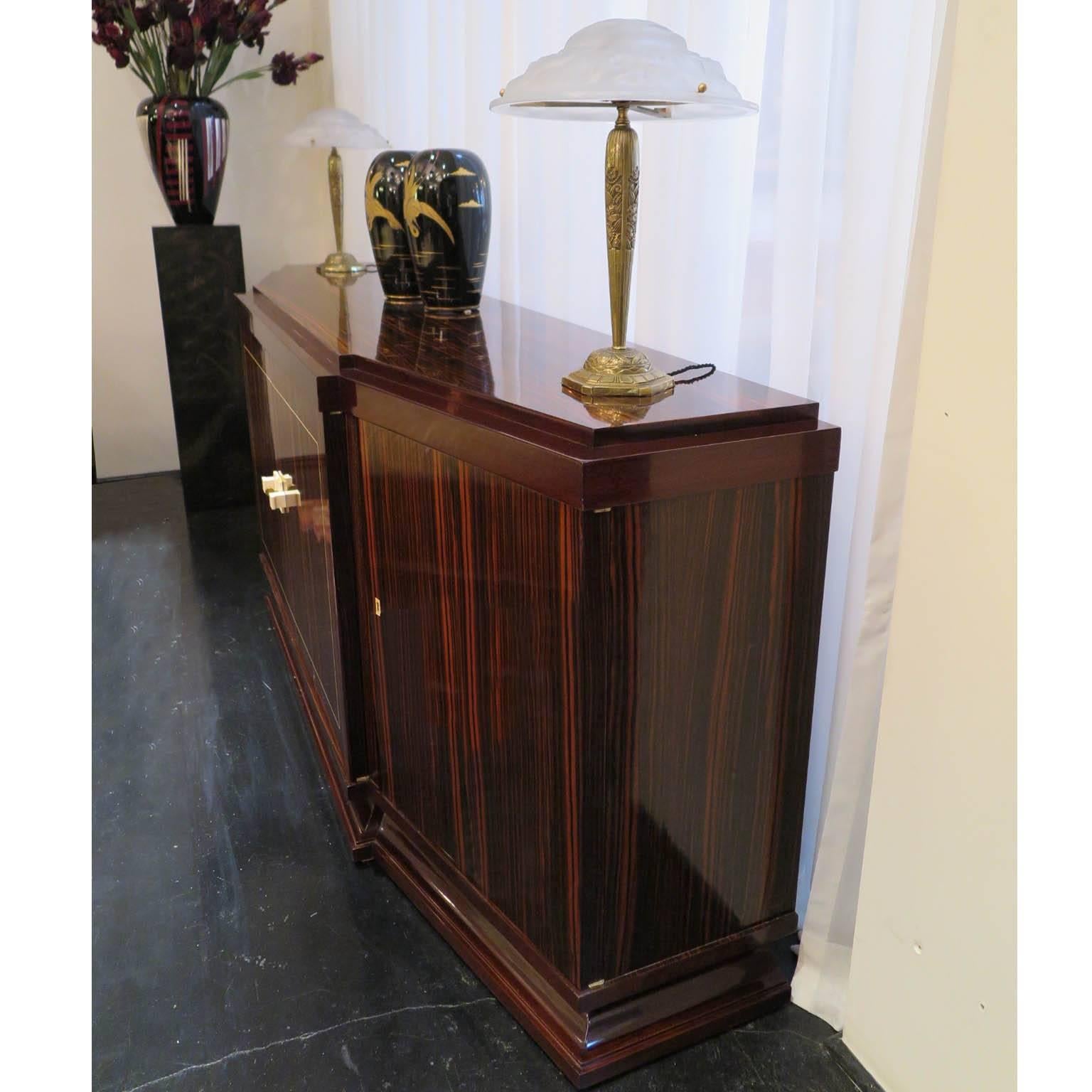 Louis Majorelle French Art Deco Sideboard in Macassar Ebony In Excellent Condition In Los Angeles, CA