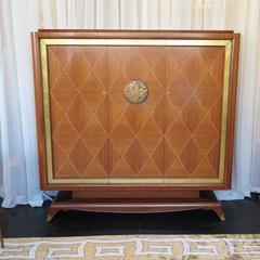 Jean Desnos Art Deco Rosewood Marquetry Armoire