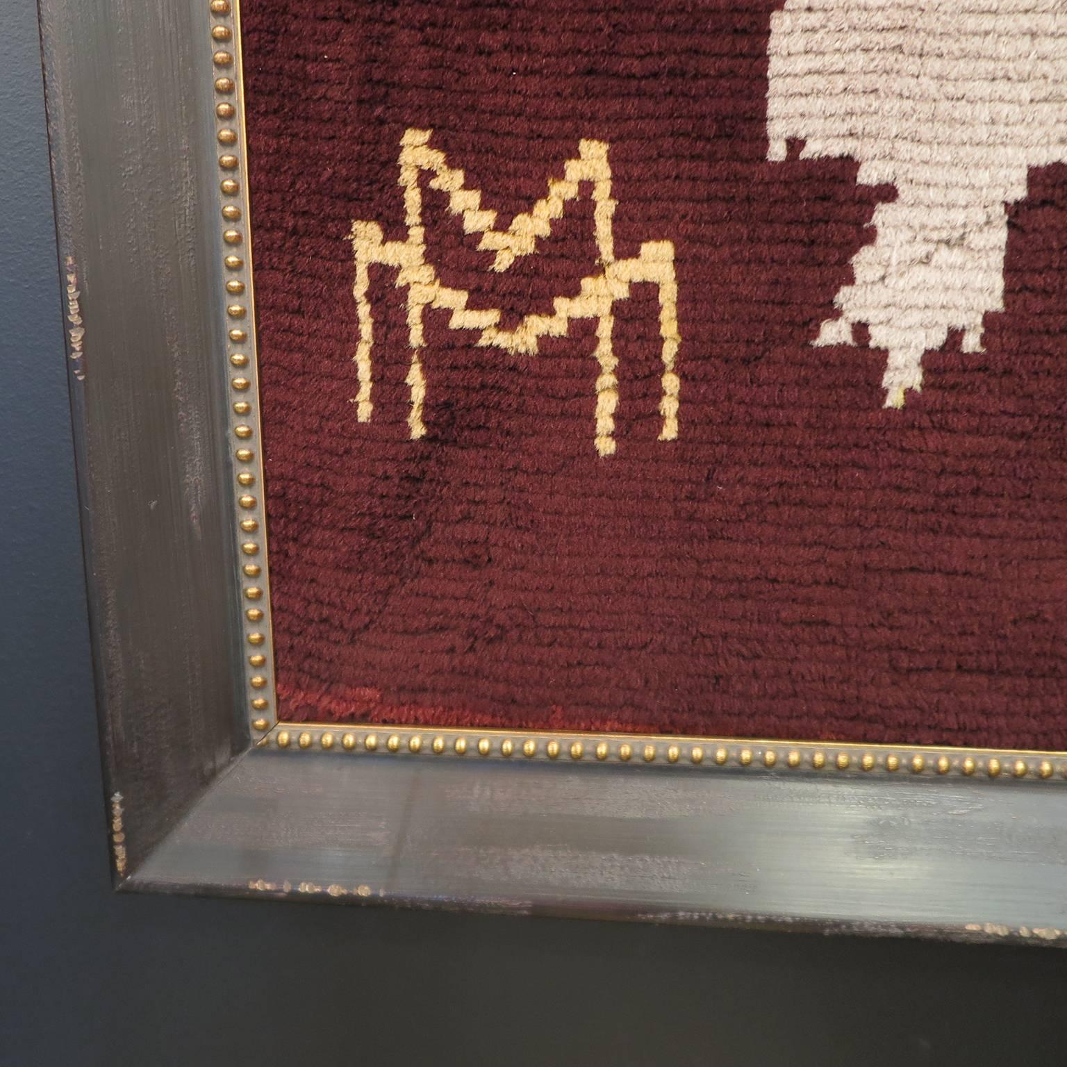 Hand-Woven World Tapestry, Attributed Maison DIM, Signed 