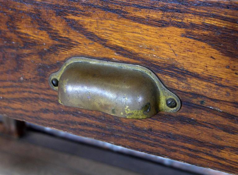 Antique Industrial Wood Postal Sorting Desk Storage Post Office Side