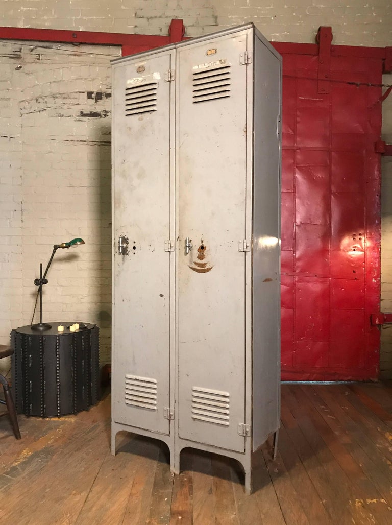Pair of Vintage Steel Lockers For Sale at 1stDibs