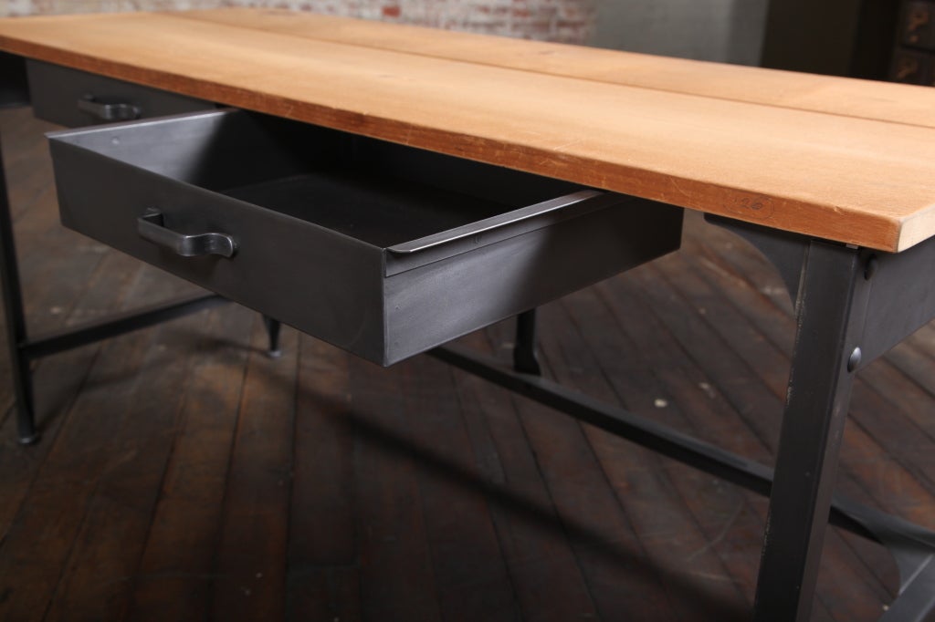 metal and wood desk