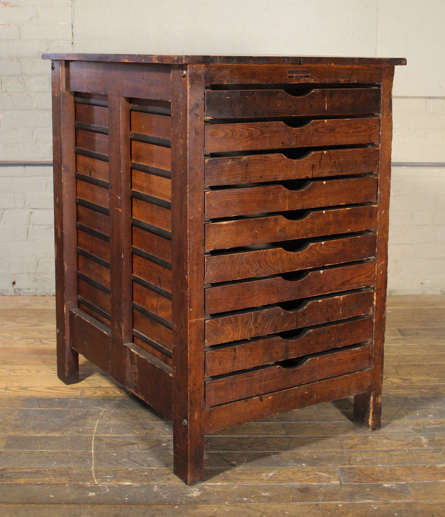 Wooden Printing Storage Cabinet By Hamilton At 1stdibs