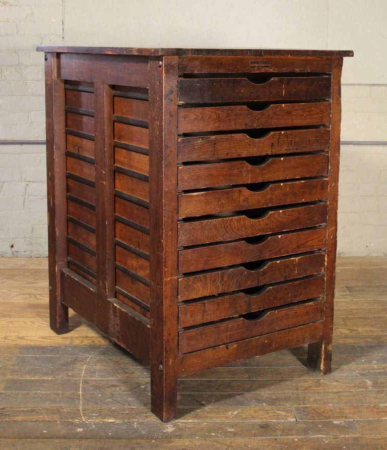 Wooden Printing Storage Cabinet by Hamilton For Sale at ...