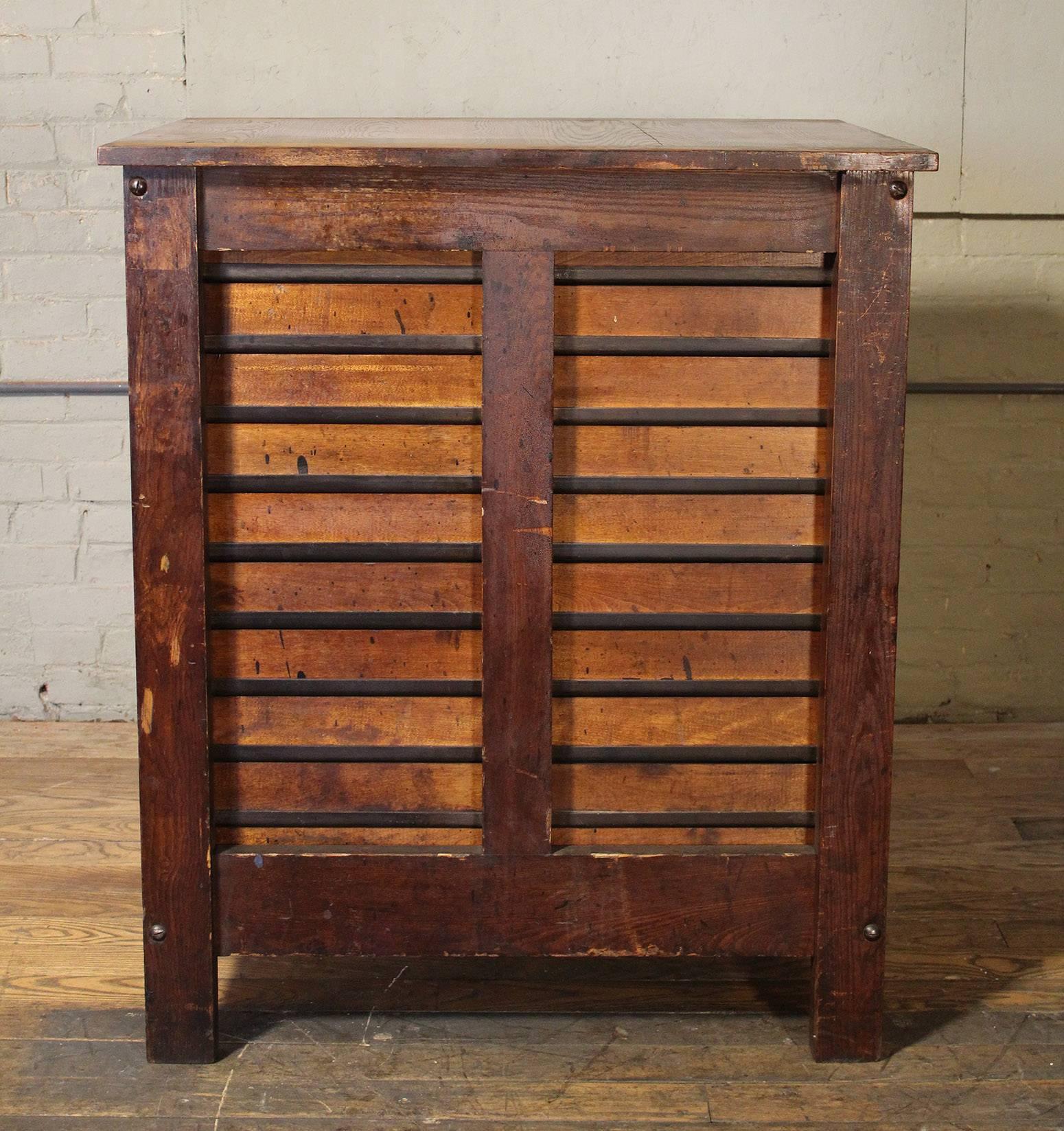 Industrial Wooden Printing Storage Cabinet by Hamilton