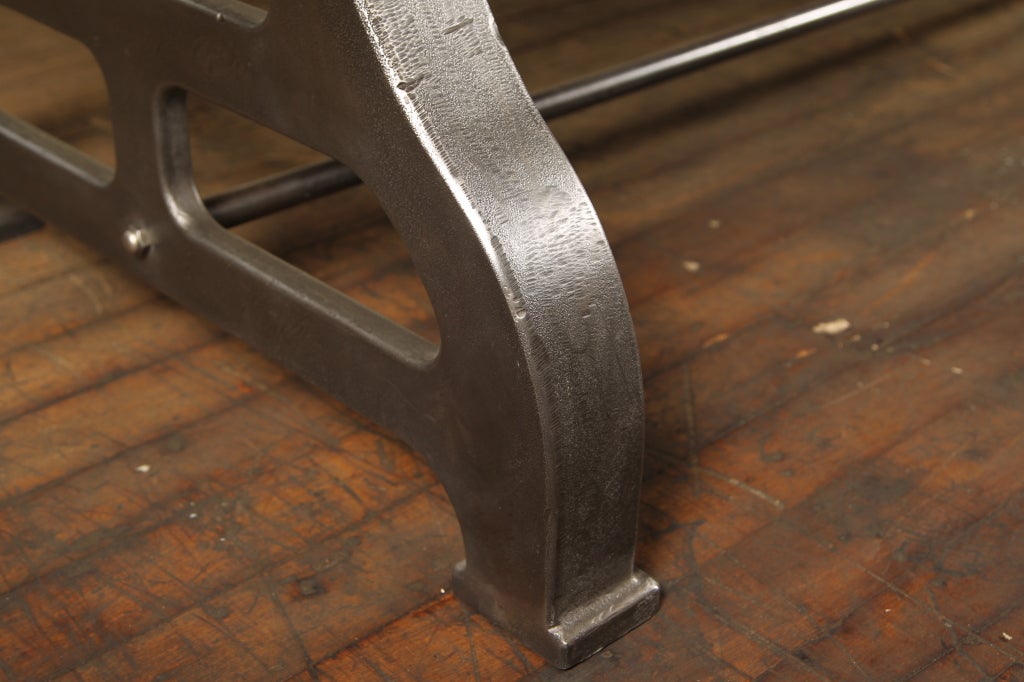 Industrial Beefy Leg Dining Table, White Oak with Cast Iron Legs In New Condition In Oakville, CT