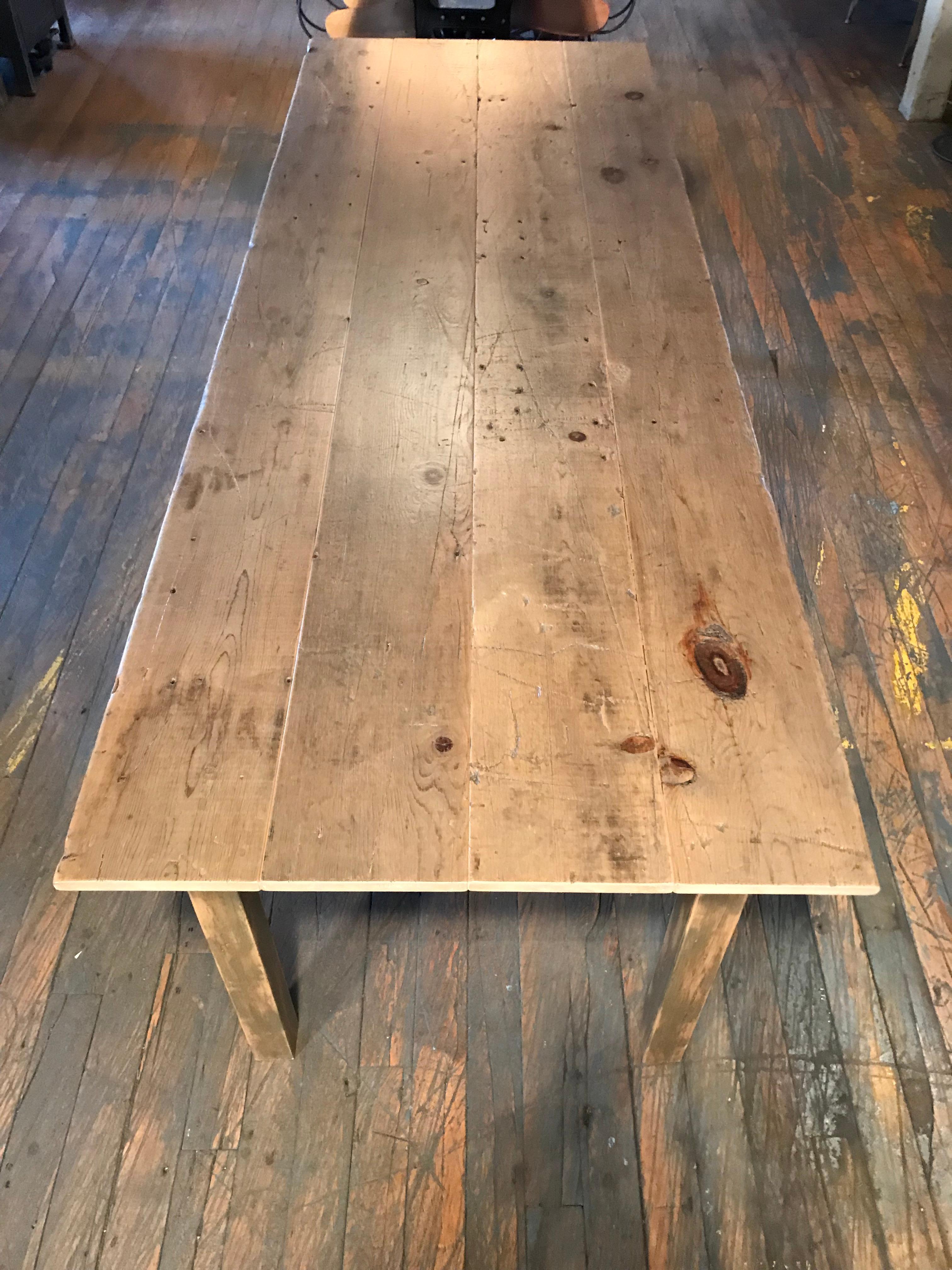 Contemporary Reclaimed Pine Harvest Table