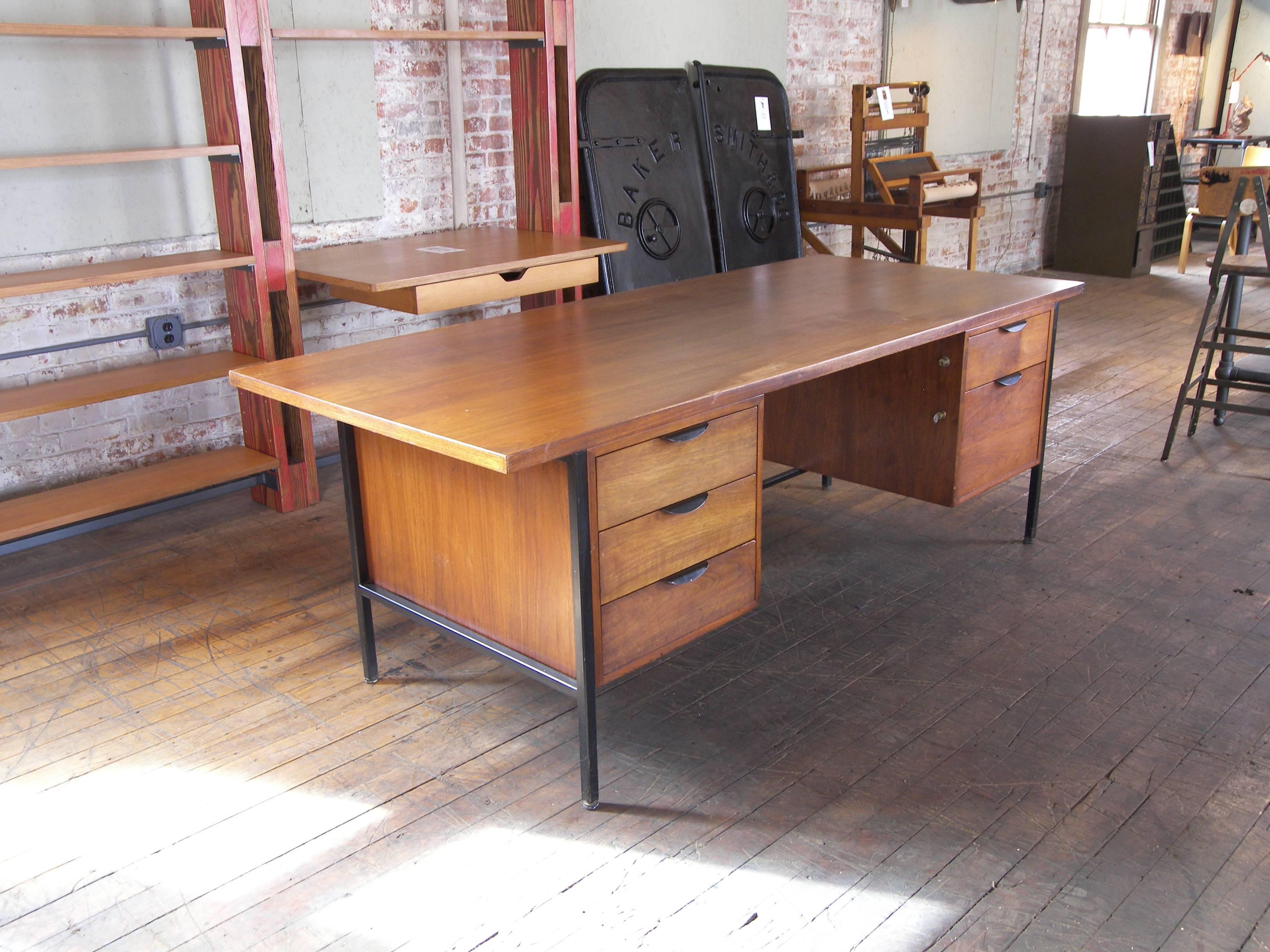 1950s modern wood and metal desk.