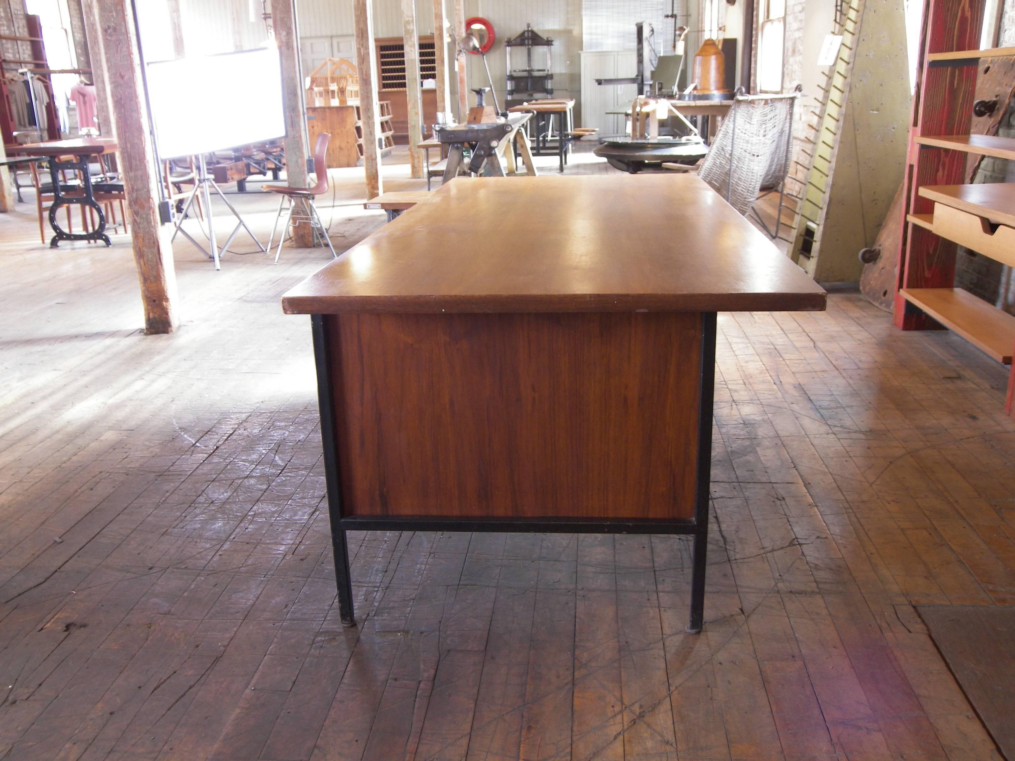 1950s Modern Wood and Metal Desk 2