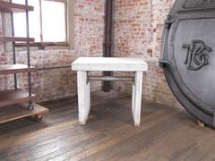 Marmorplatte Tisch:: Schreibtisch - Vintage Industrial Medical Work Labor Konsole