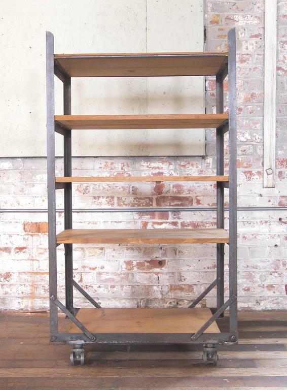 Five Tier Wood And Metal Rolling Bar Shelving Cart North American Five Tier Wood And Metal Rolling Bar Shelving Cart Storage Unit