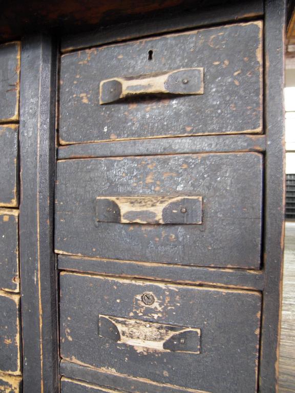 Vintage Industrial Antique Wooden Printers with Storage Drawers