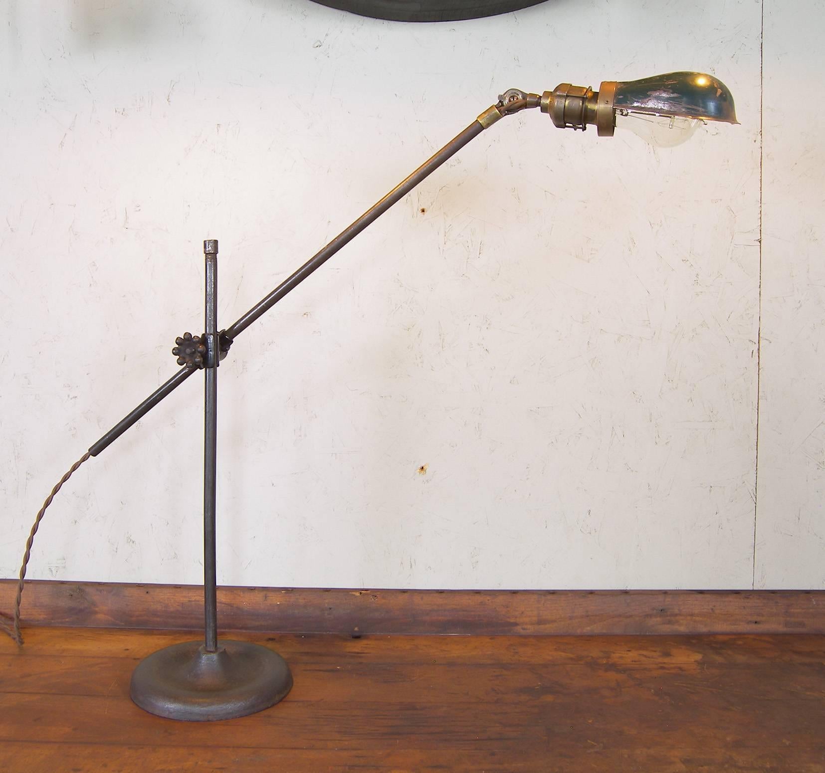 O. C. White Iron, Steel, Enamel Desk, Table Task Lamp, Light OC with Edison Bulb 2
