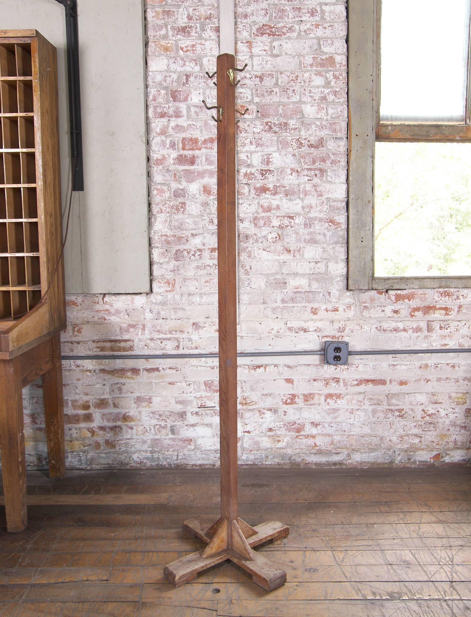 Vintage Industrial Wooden Coat Stand or Rack at 1stDibs coat stand