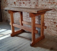 Vintage Industrial Distressed Viseless Worktable