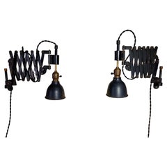 Pair of Vintage Industrial Scissor Wall Lights