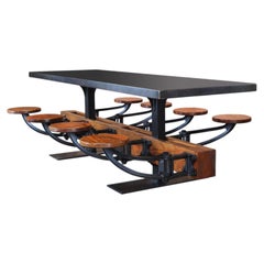 12' Swing-Out Seat Table with Steel Top Dining Height